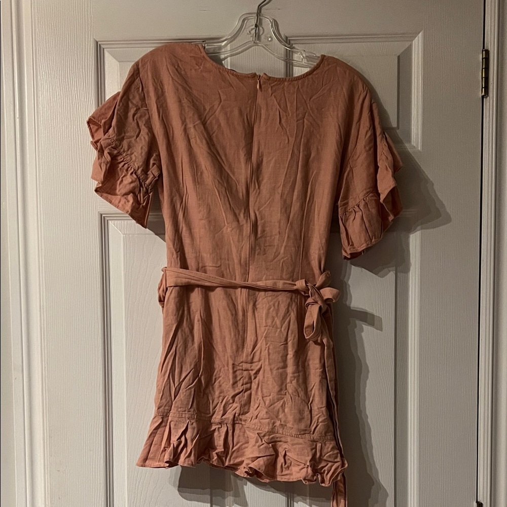 Delilah Wear Ruffle Sleeve Mini wrap Dress - Picture 4 of 4
